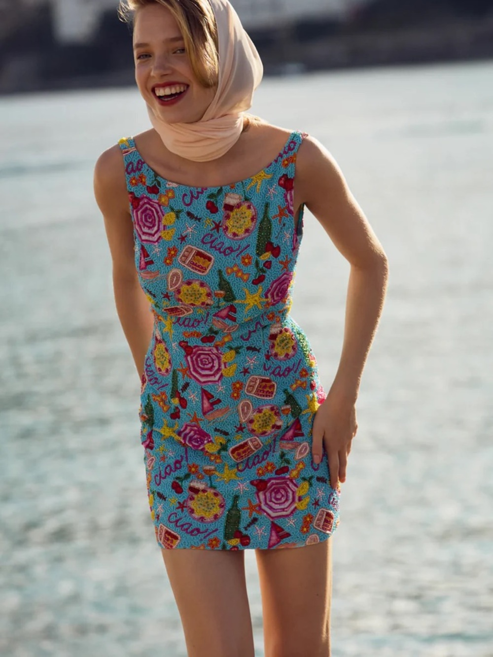 For Love and Lemons Ciao Beaded Mini Dress Size 8